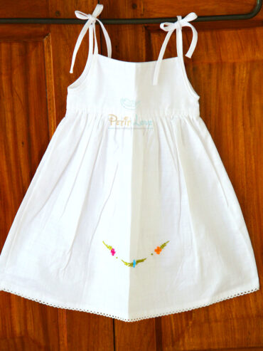 linen tie up dress for babies