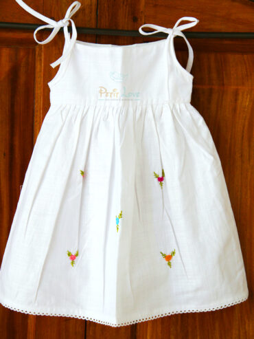 linen tie up dress for babies