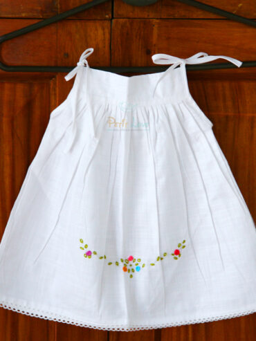 linen tie up dress for babies